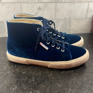 Superga High Tops (Blue Velvet) US 9, EU 40